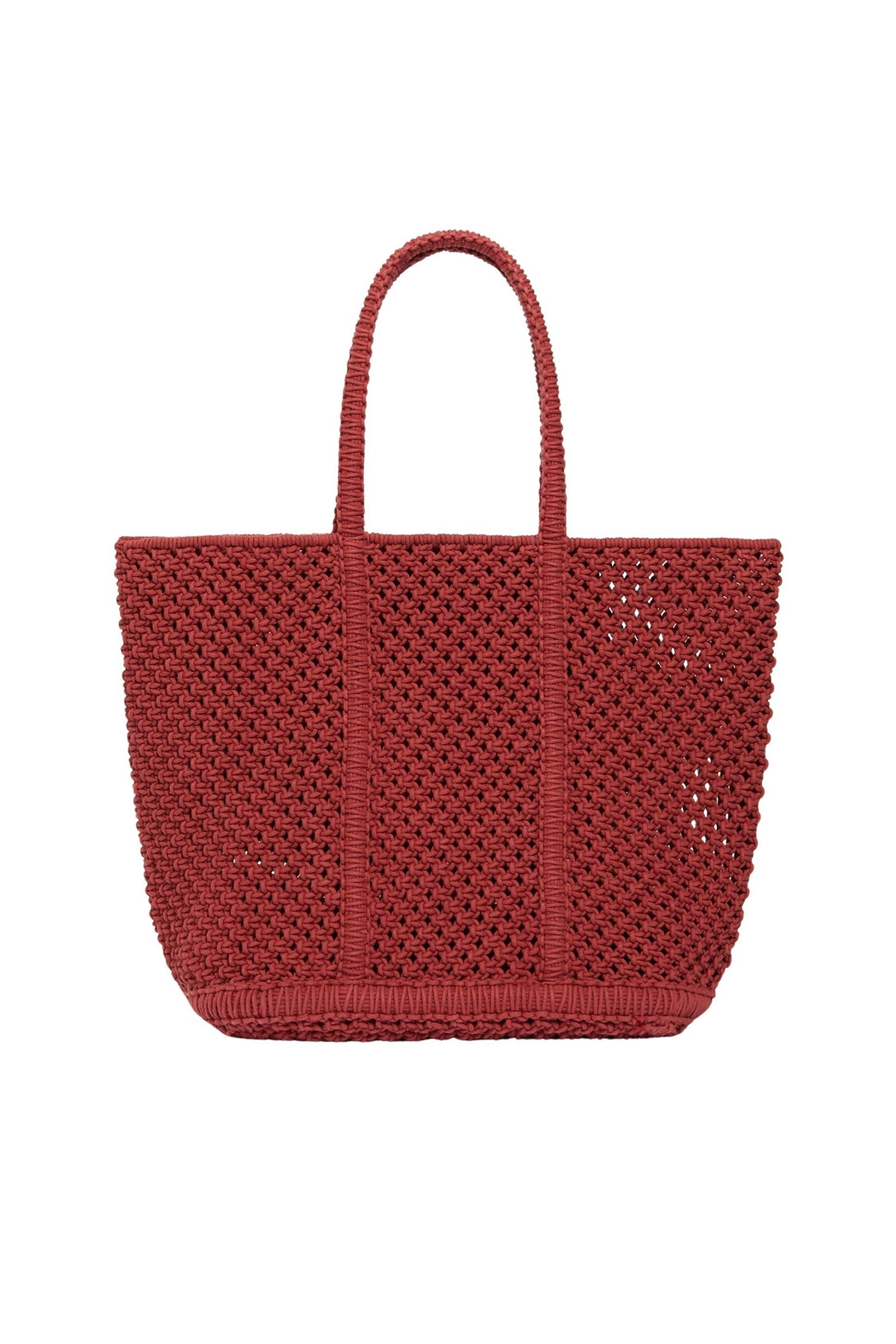 Cabas L en maille tressée - Terracota