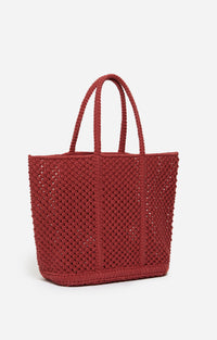 Cabas L en maille tressée - Terracota