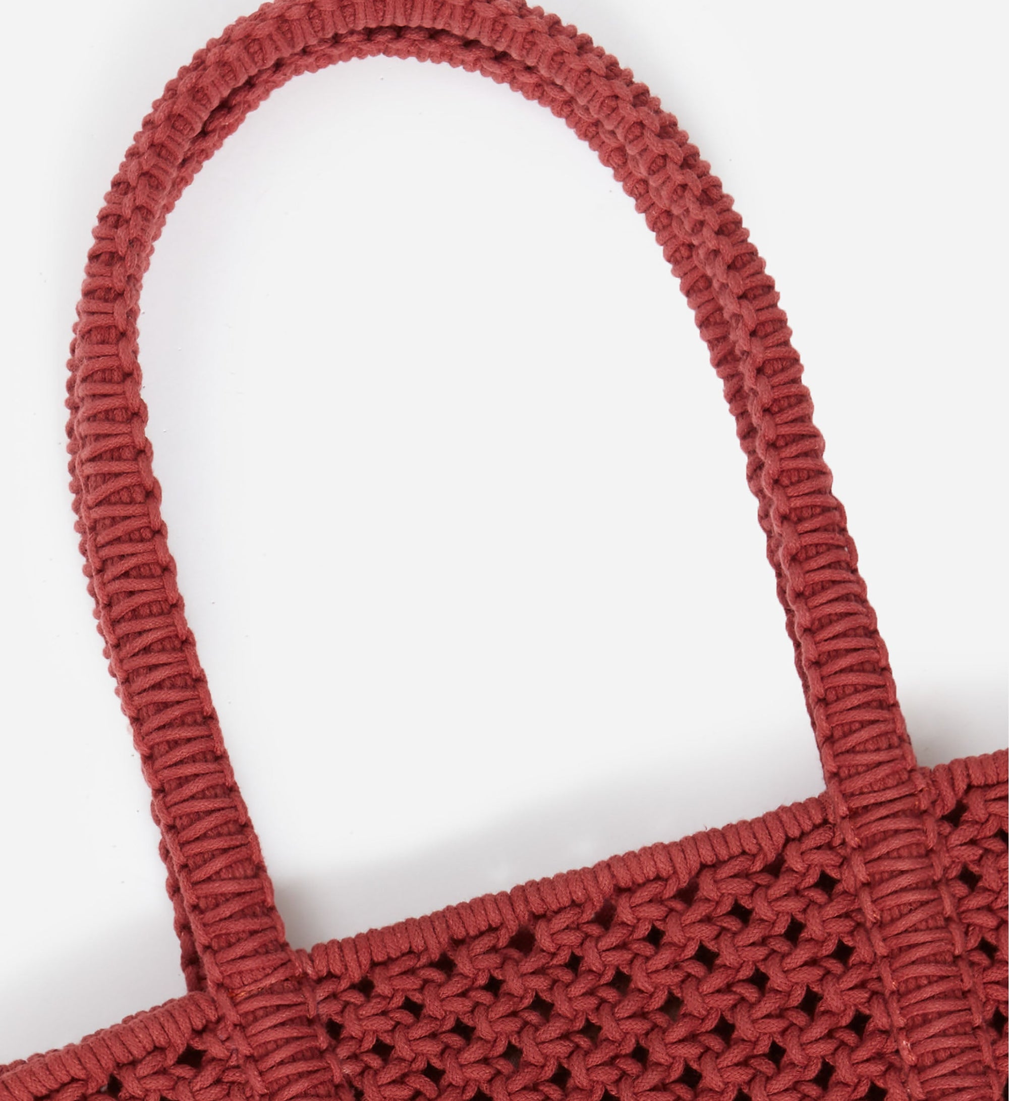 Cabas L en maille tressée - Terracota