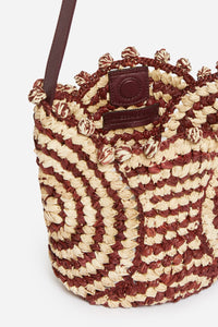 Raffia basket - Bordeaux