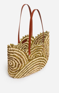 Panier en raphia - Vert