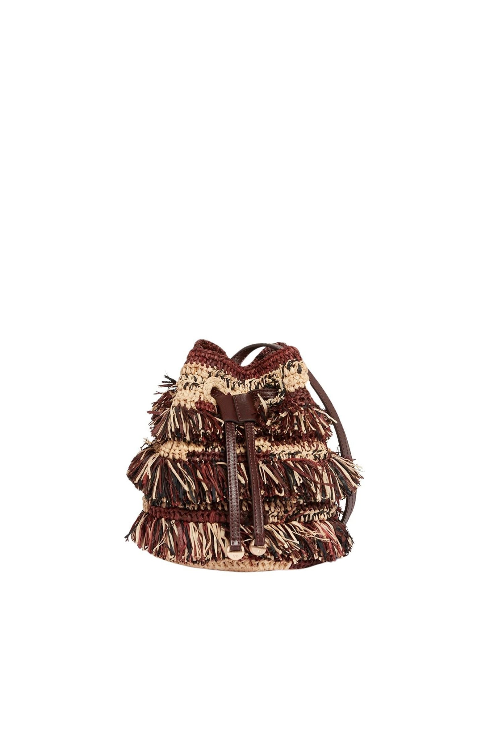 Sac bourse en raphia - Fauve & Noir