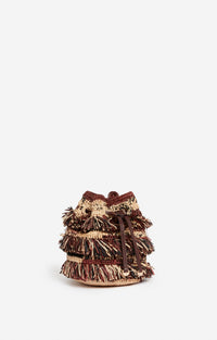 Sac bourse en raphia - Fauve & Noir