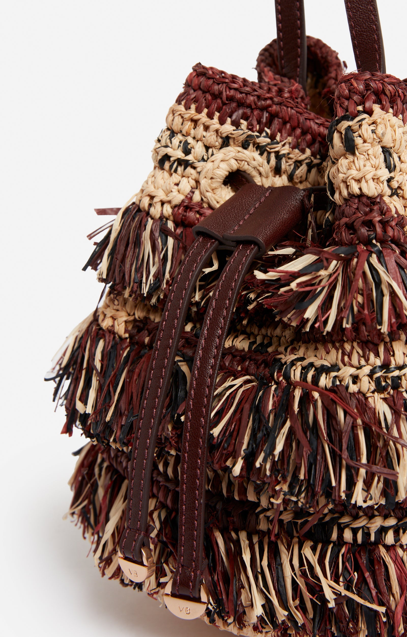 Sac bourse en raphia - Fauve & Noir
