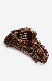 Pochette en raphia - Fauve & Noir
