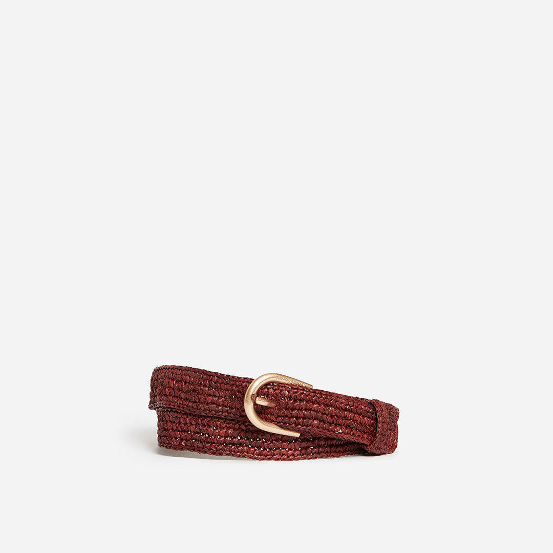Ceinture 35mm en raphia - Marron