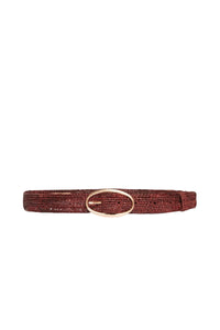Ceinture 35mm en raphia - Marron