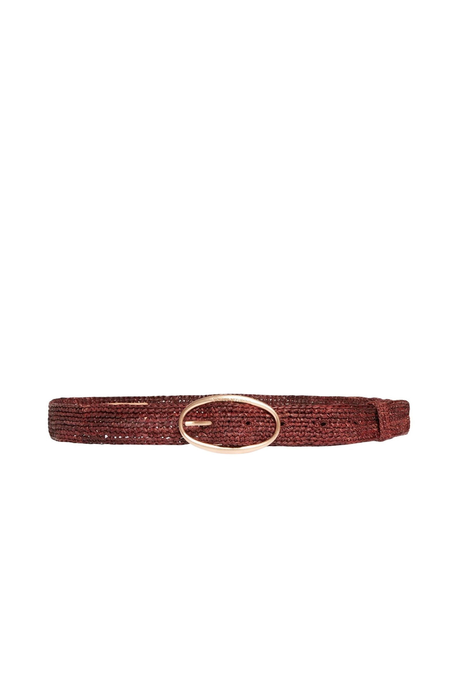 Ceinture 35mm en raphia - Marron