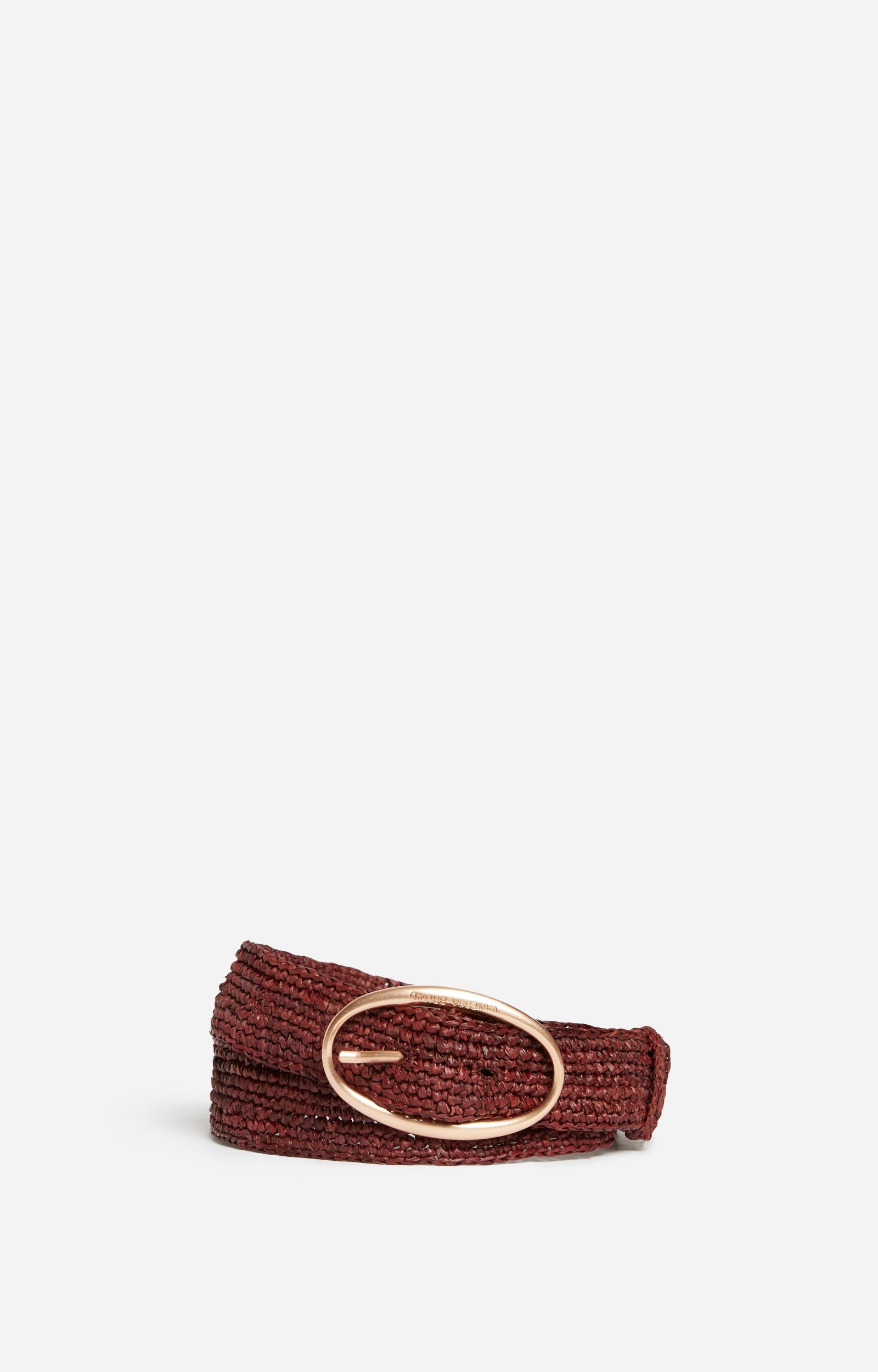 Ceinture 25mm en raphia - Marron