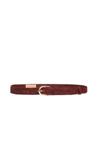 Ceinture 25mm en raphia - Marron