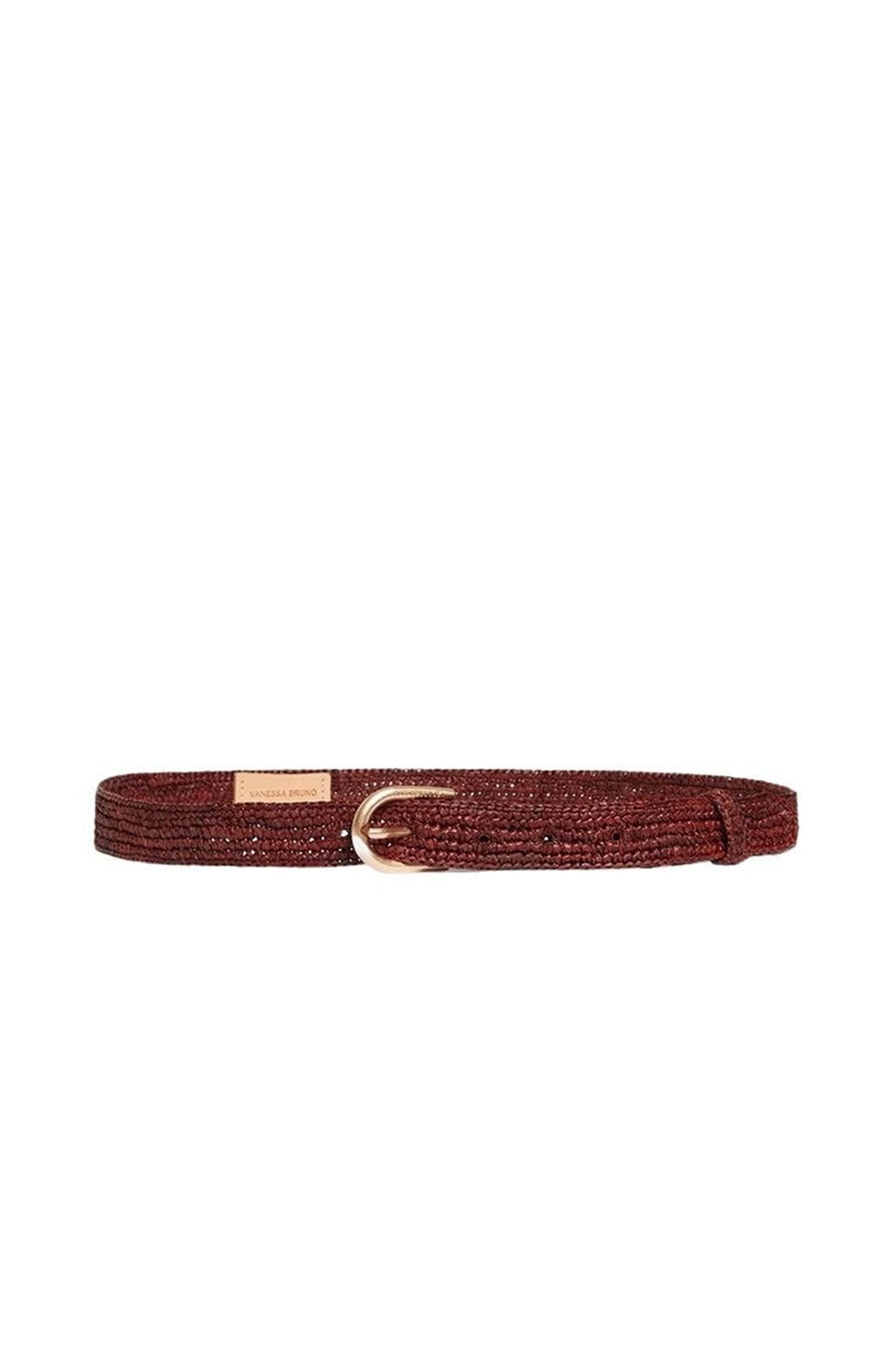 Ceinture 25mm en raphia - Marron