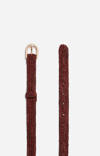 Ceinture 25mm en raphia - Marron
