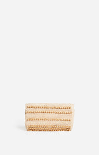 Pochette en raphia avec perles en bois