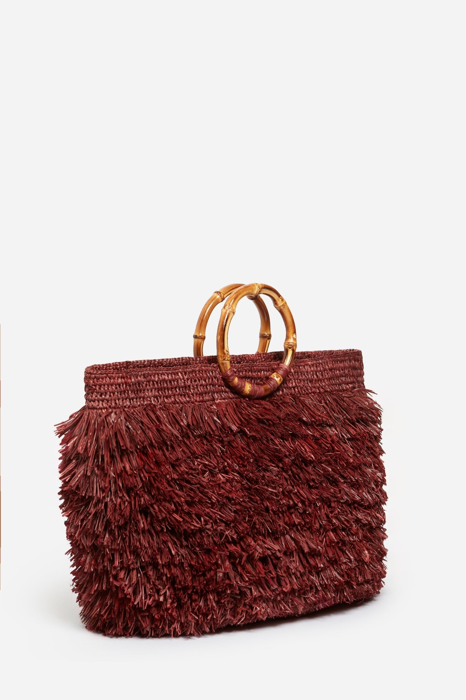 Deia raffia basket - Bordeaux