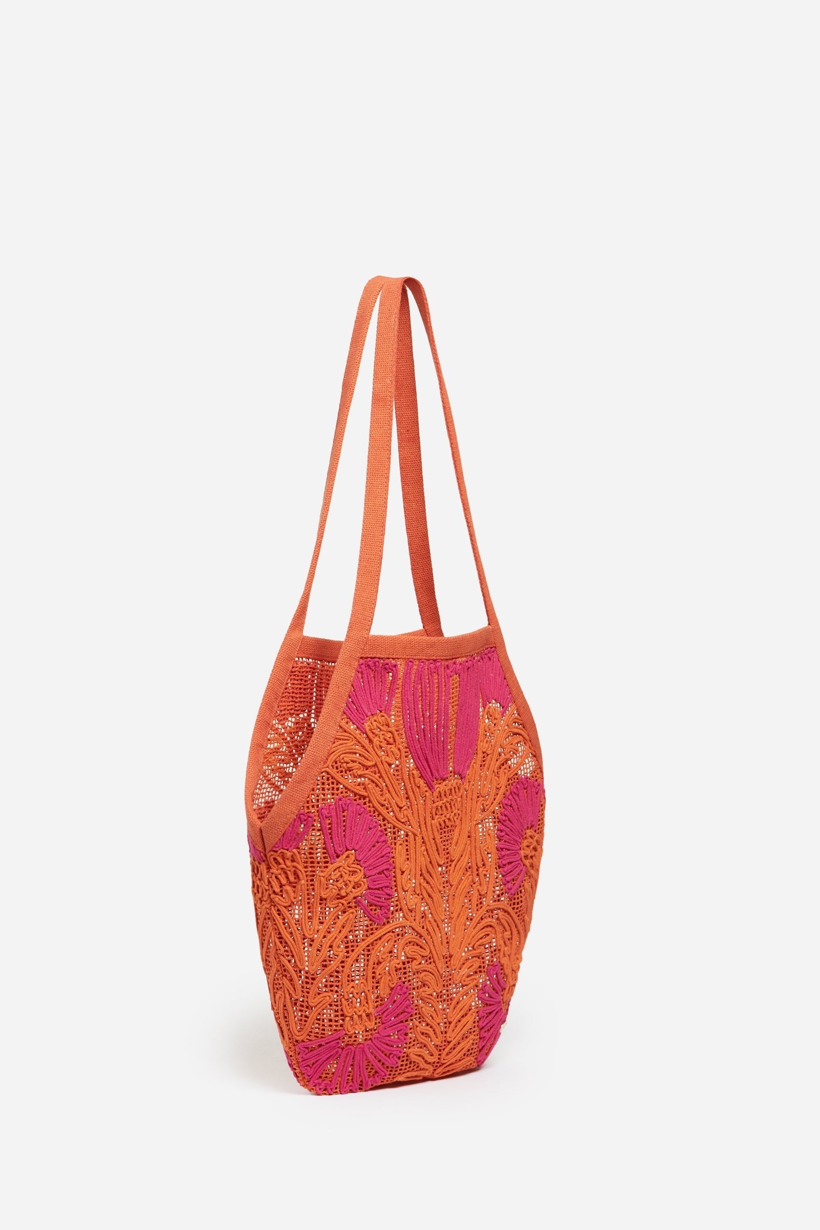 Openwork mesh bag - Multicolored & Orange