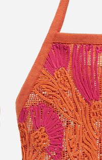 Sac Filet ajouré - Multicolore & Orange