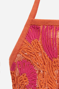 Openwork mesh bag - Multicolored & Orange