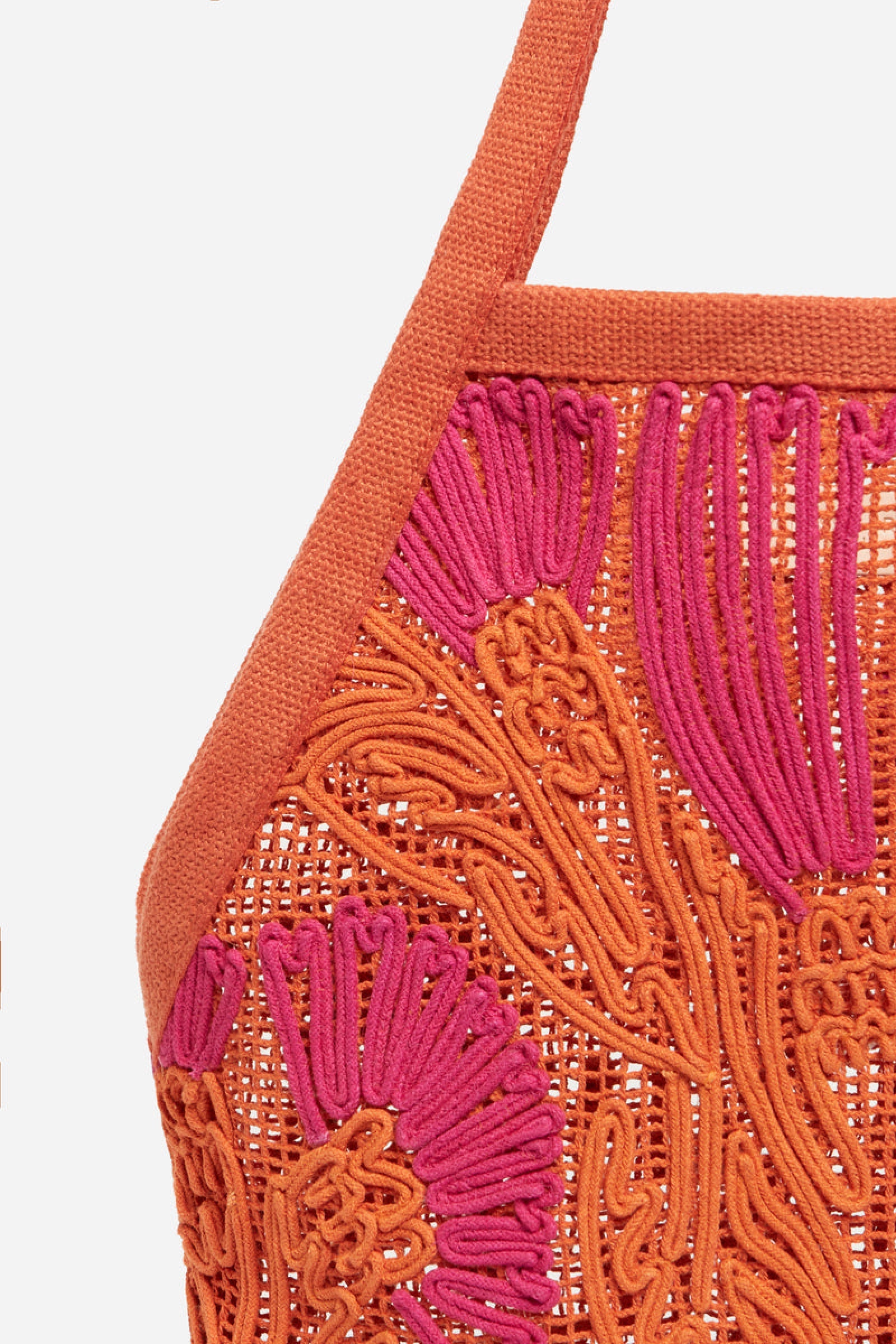 Openwork mesh bag - Multicolored & Orange
