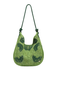 RECO : 150 // Sac Hobo en coton - Vert
