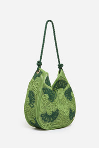 Sac Hobo en coton - Vert