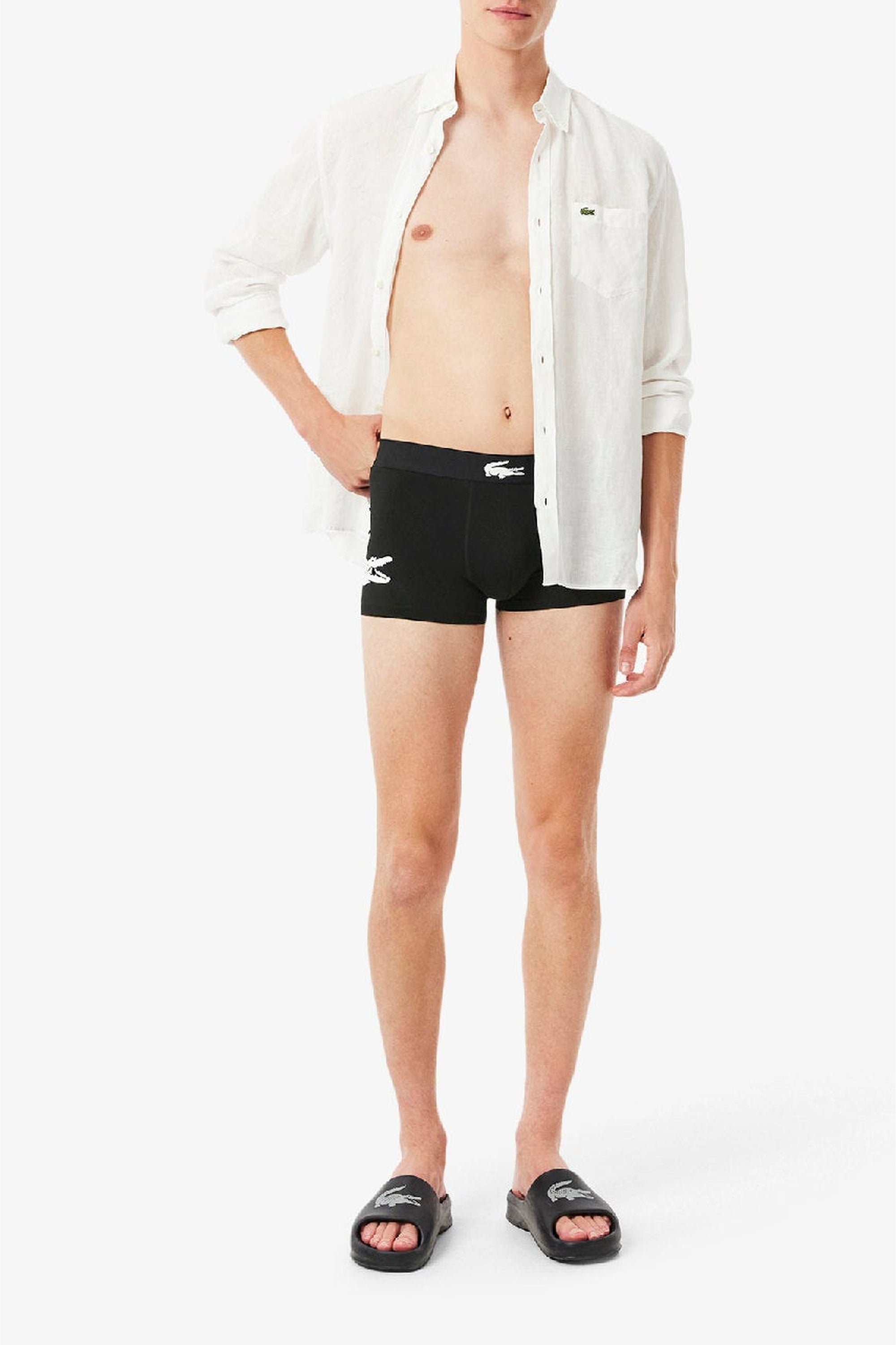 Lot de 3 boxers courts stretch - Noir & Blanc