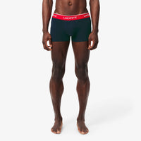 Lot de 3 boxers courts stretch - Marine & Vert Rouge