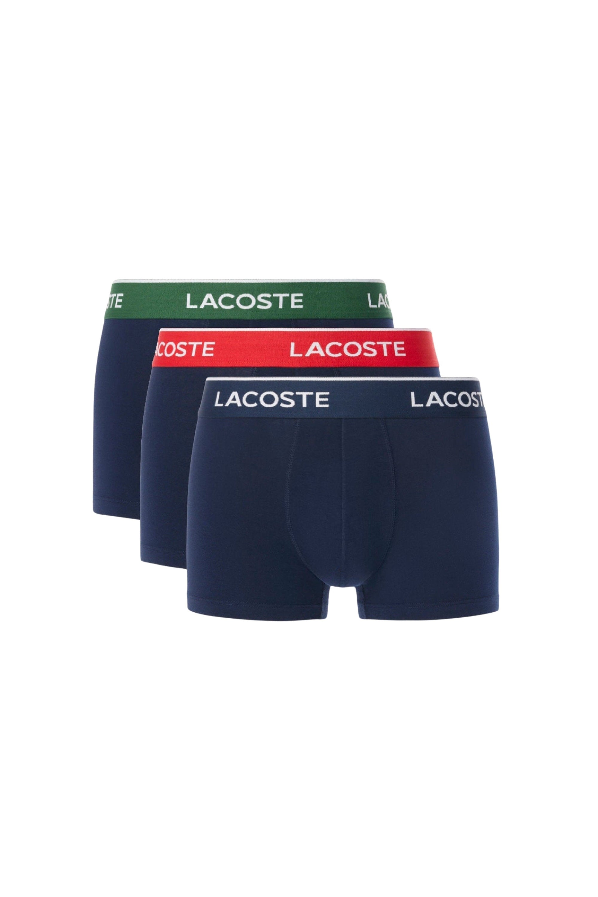 Lot de 3 boxers courts stretch - Marine & Vert Rouge