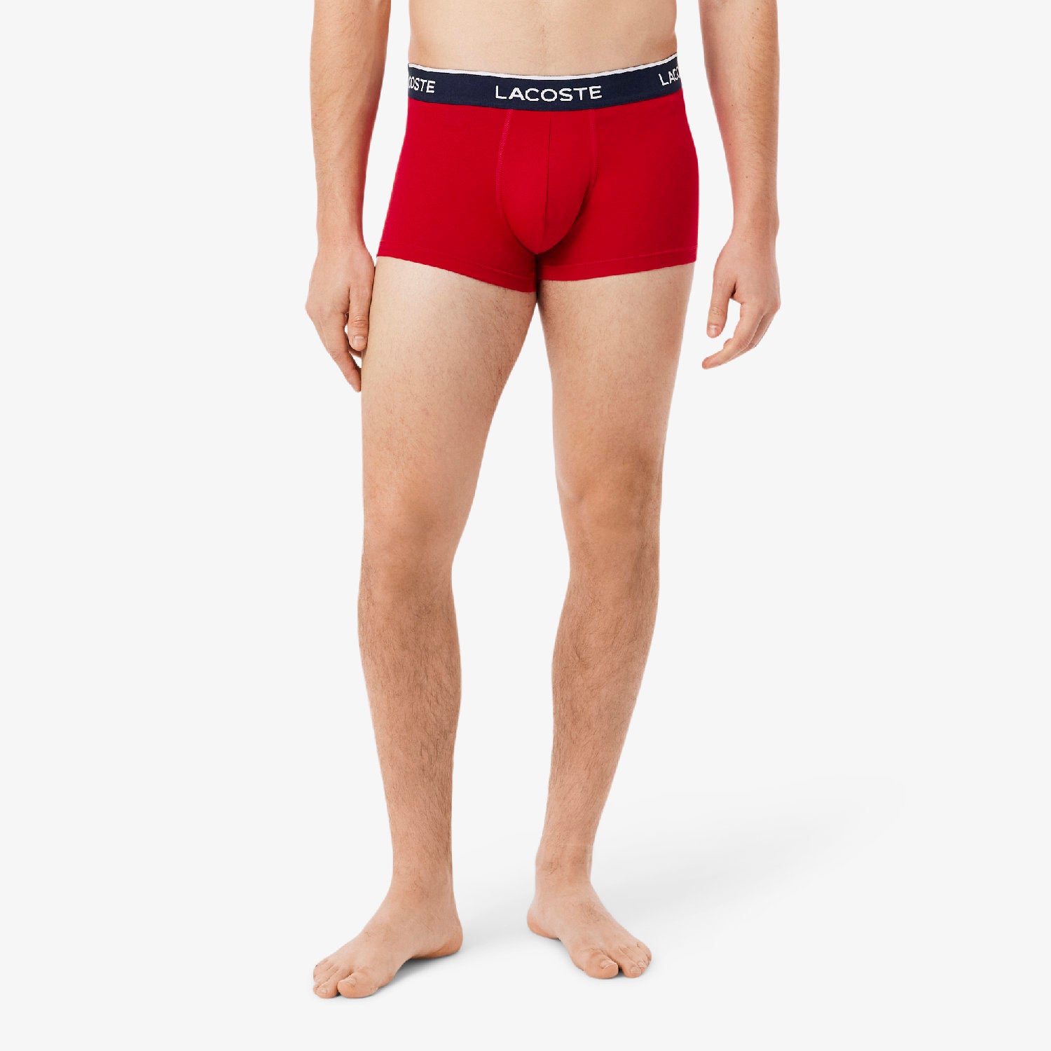 Lot de 3 boxers courts stretch - Marine & Rouge
