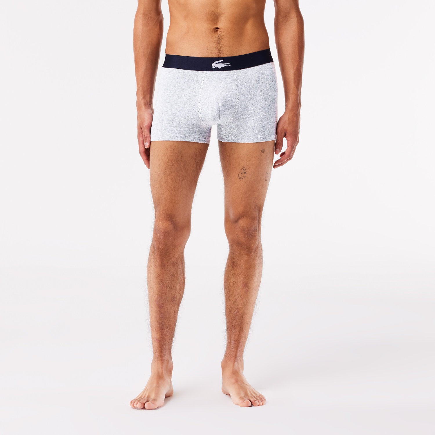Lot de 3 boxers courts stretch - Marine & Blanc Argent