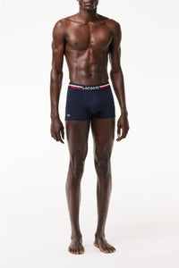 Lot de 3 boxers courts avec ceinture - Marine & Argent