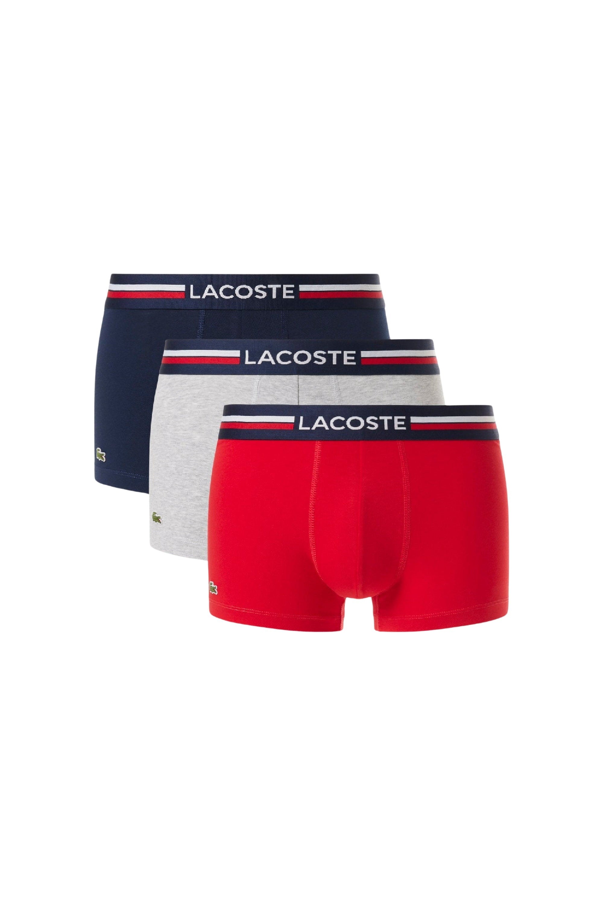 Lot de 3 boxers courts avec ceinture - Marine & Argent