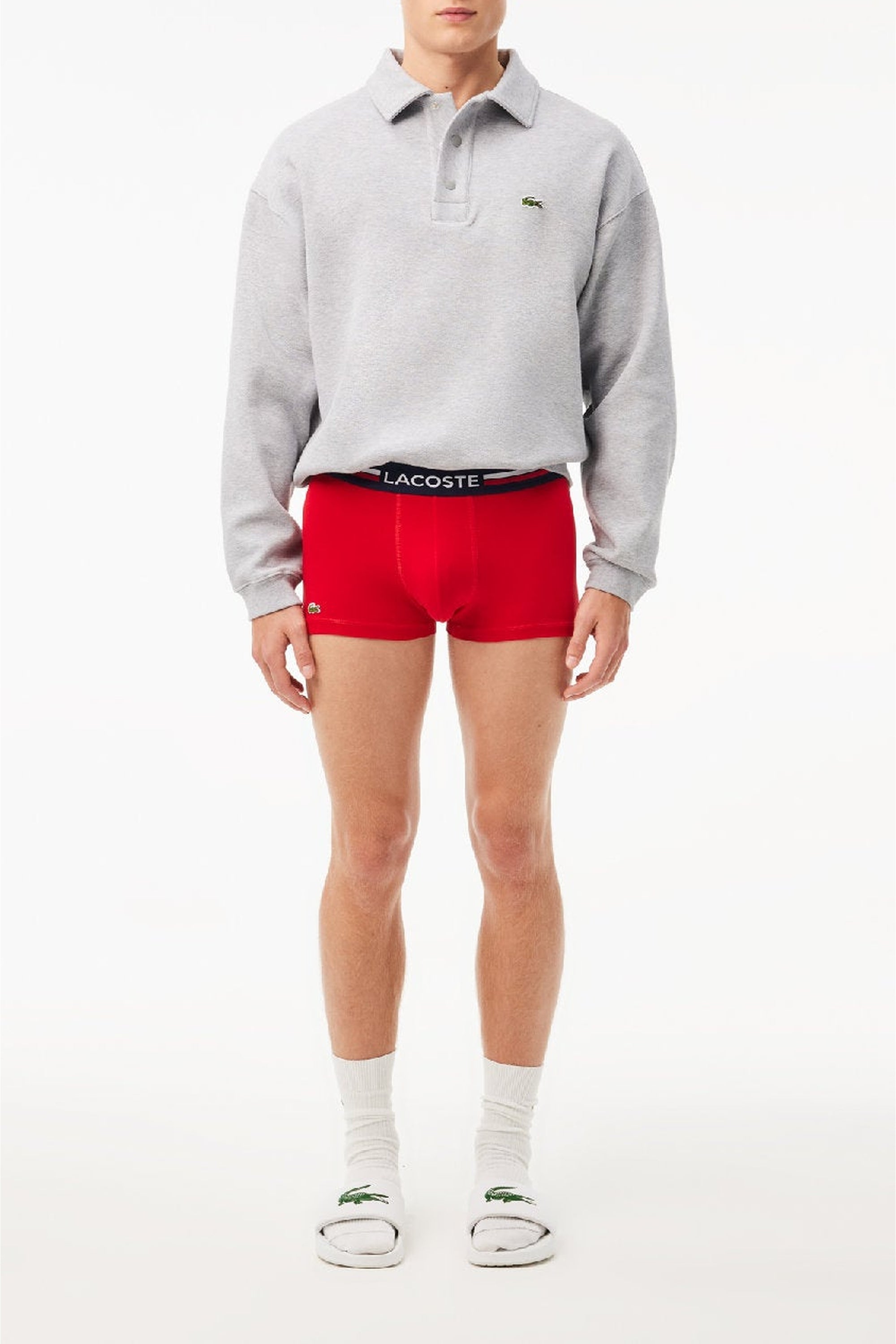 Lot de 3 boxers courts avec ceinture - Marine & Argent