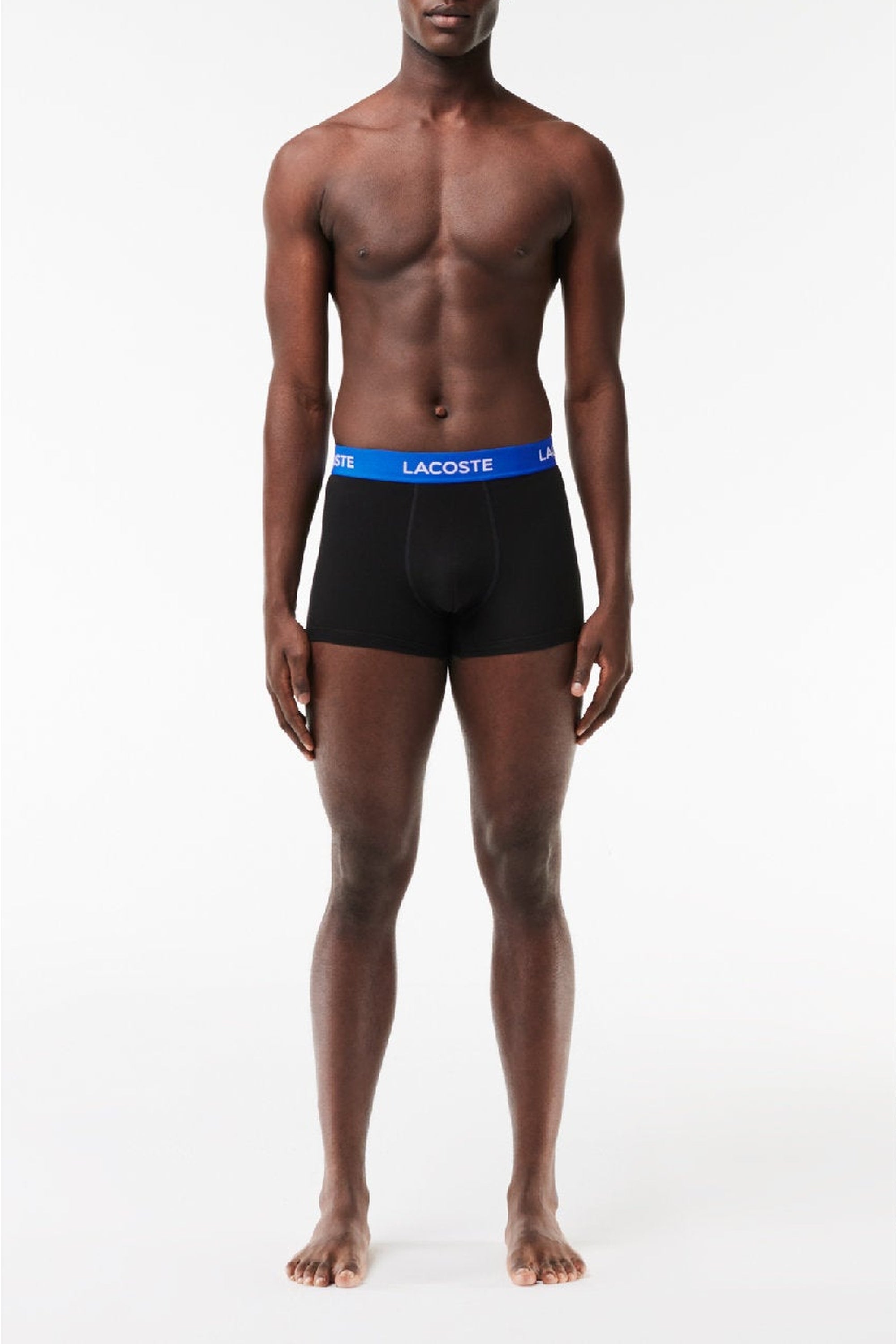 Lot de 3 boxers courts avec ceinture siglée en piqué - Noir & Marina