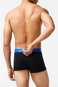 Lot de 3 boxers courts avec ceinture siglée en piqué - Noir & Marina