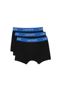 Set of 3 boxer shorts with branded piqué waistband - Black & Marina