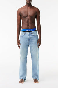 Lot de 3 boxers courts avec ceinture siglée en piqué - Noir & Marina