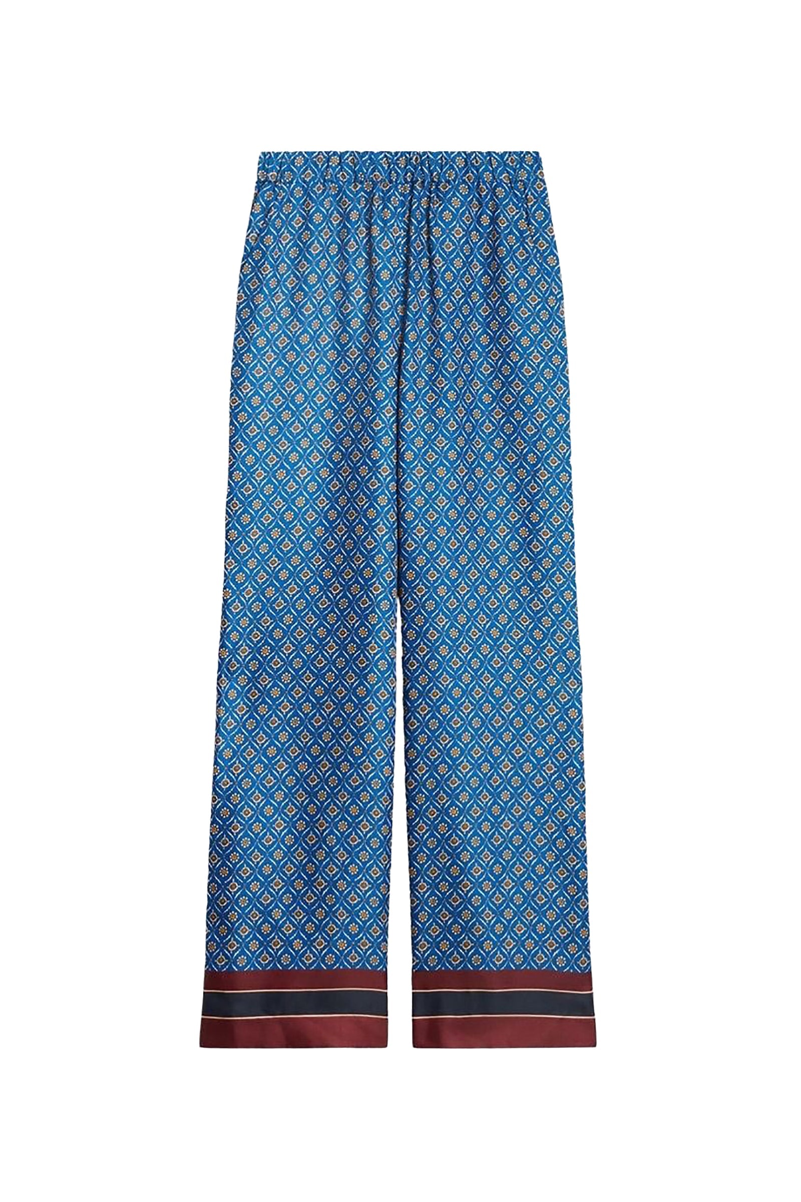 Pantalon Fredo en soie mélangée - Marine