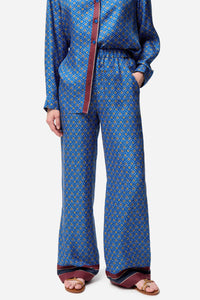 Pantalon Fredo en soie mélangée - Marine