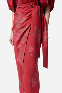 Ewa wrap midi skirt - Cherry