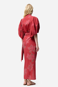 Ewa wrap midi skirt - Cherry