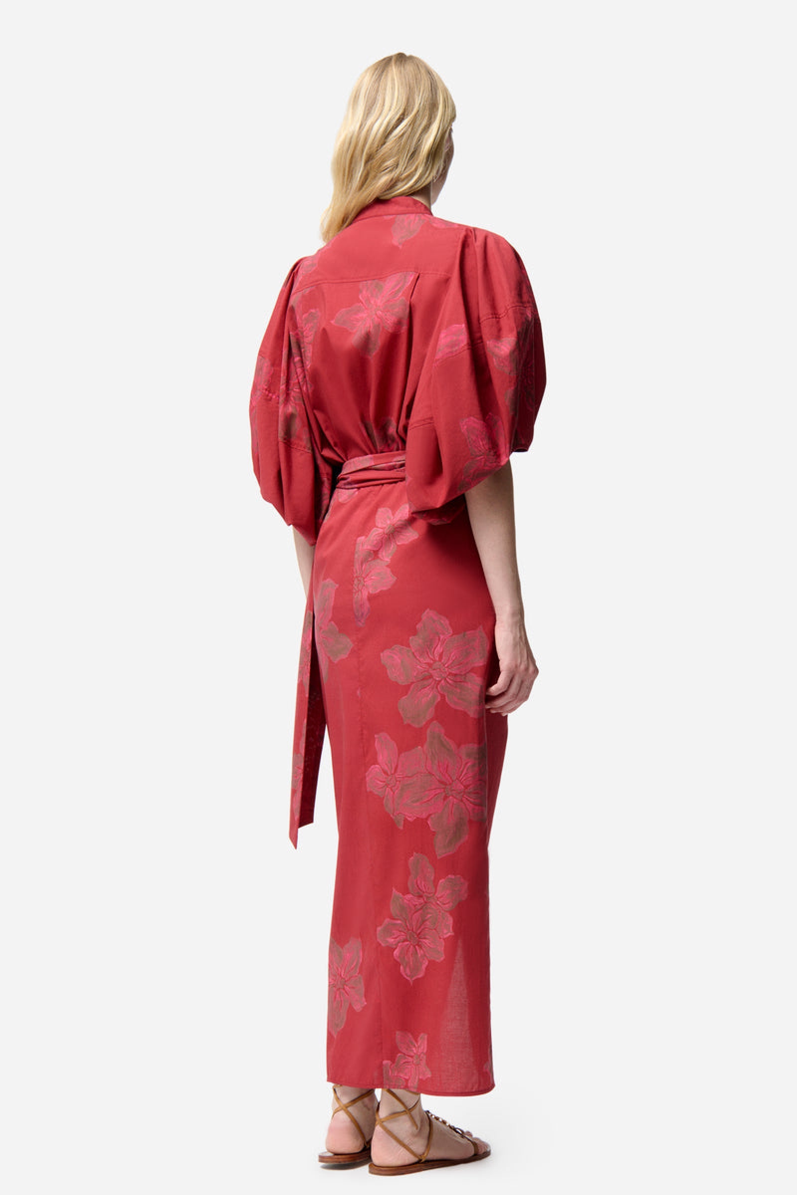 Ewa wrap midi skirt - Cherry