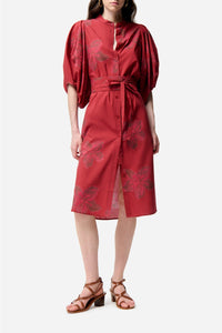 Robe midi Flora - Cerise