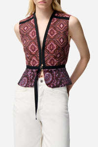 RECO : 130 // Veste Filipo en coton - Multicolore & Rose