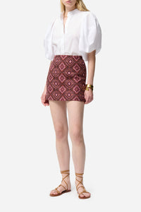 RECO : 80 // Jupe Fall en coton - Multicolore & Rose