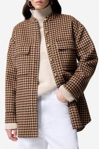 RECO : 195 // Veste style surchemise Florian en laine - Noir & Noisette