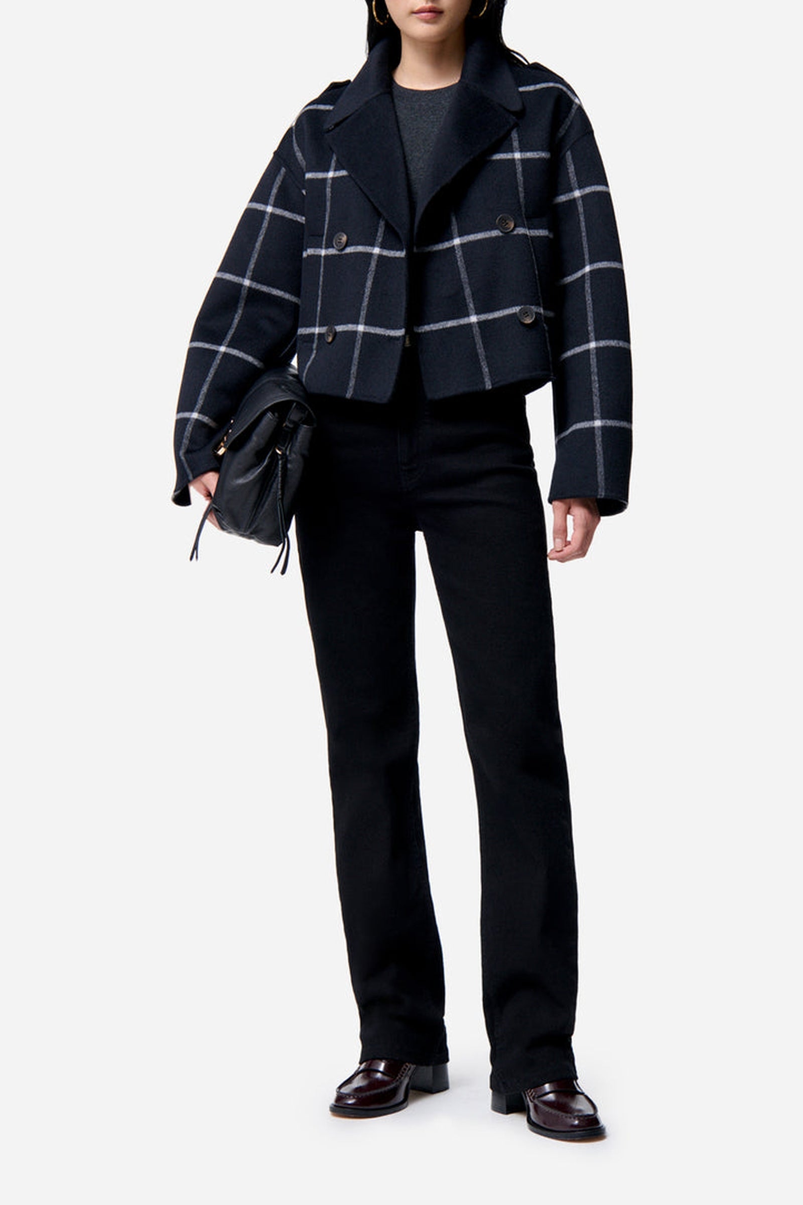 Manteau Beran en laine - Noir & Blanc