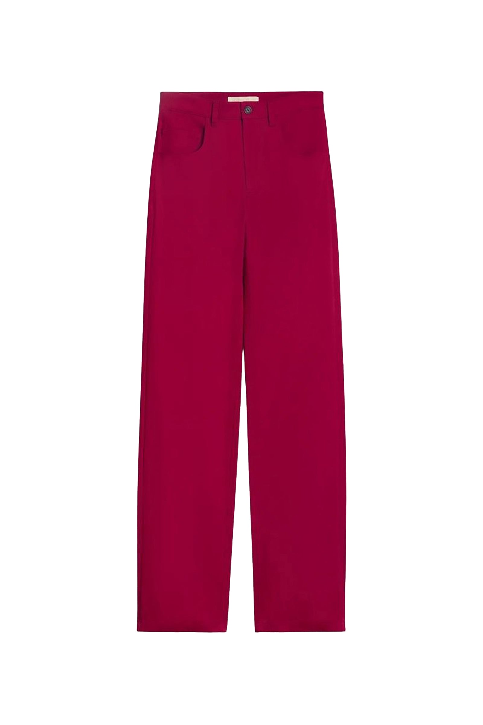 Pantalon droit taille haute Farel - Carmin