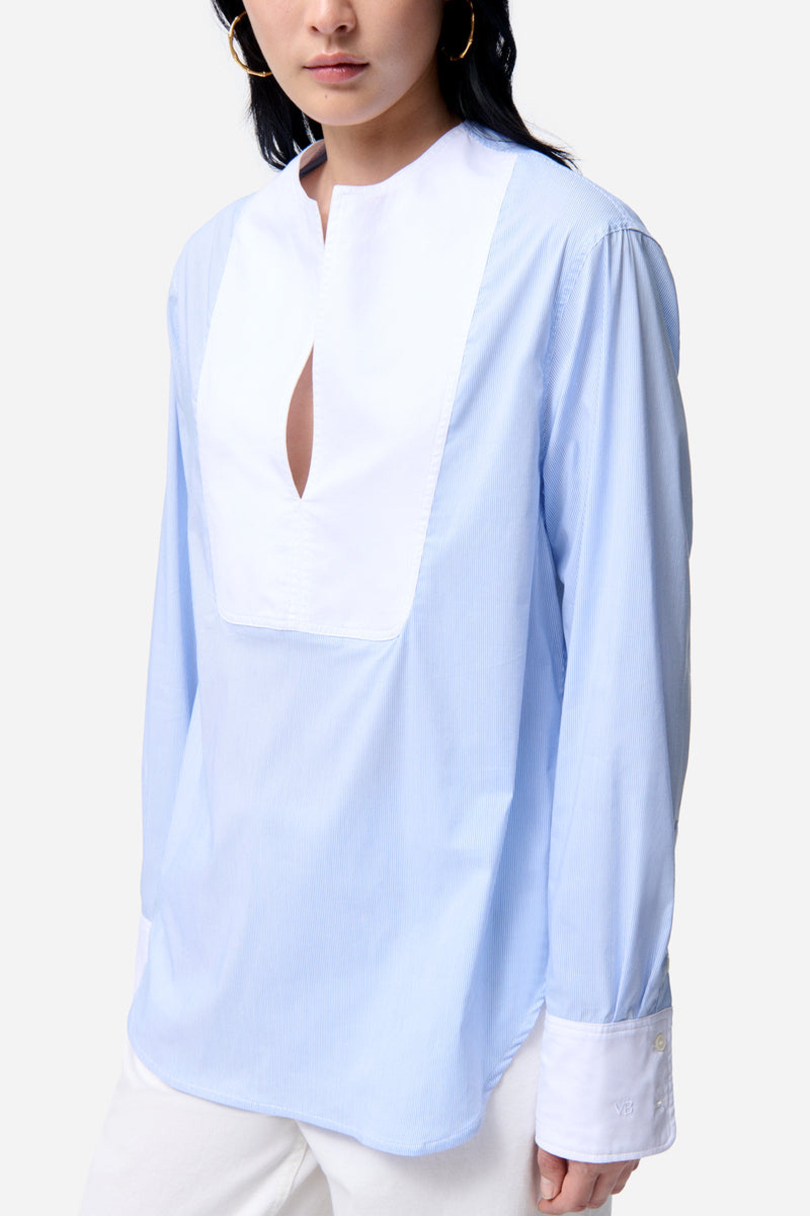 Danny cotton blouse - Sky blue