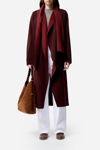RECO : 320 // Manteau Valeran en laine - Lie de vin & Bordeaux