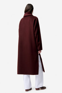 Valeran woollen coat - Wine-red & Bordeaux